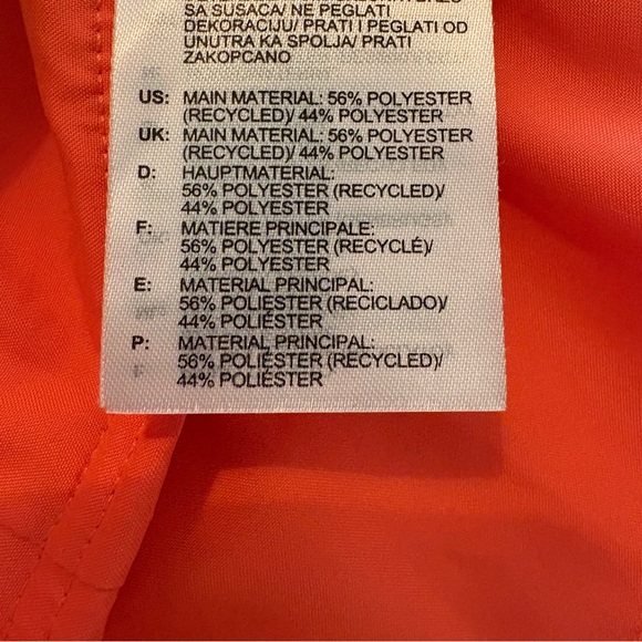 Adidas Running Vibrant Orange Track Jacket Windbreaker Rain Jacket ladies small - Picture 9 of 11